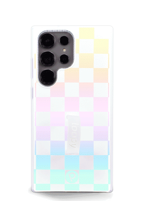 The Samsung Galaxy S23 Ultra Pearl Checkered Loopy Case.