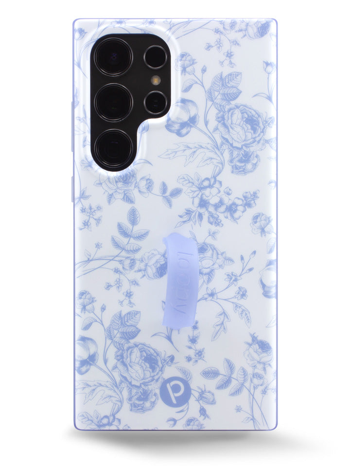 The Samsung Galaxy S24 Ultra Blue Toile Loopy Case.