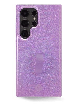 The Samsung Galaxy S24 Ultra Lavender Sparkle Loopy Case.