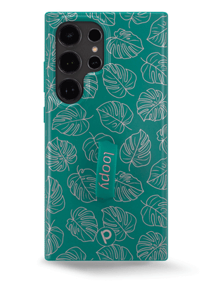 The Samsung Galaxy S24 Ultra Metallic Monstera Loopy Case.
