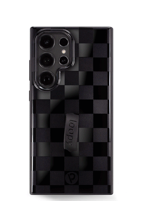 The Samsung Galaxy S24 Ultra Midnight Checkered Loopy Case.
