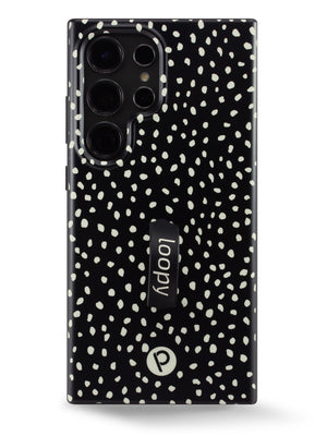 The Samsung Galaxy S24 Ultra Noir Dots Loopy Case.