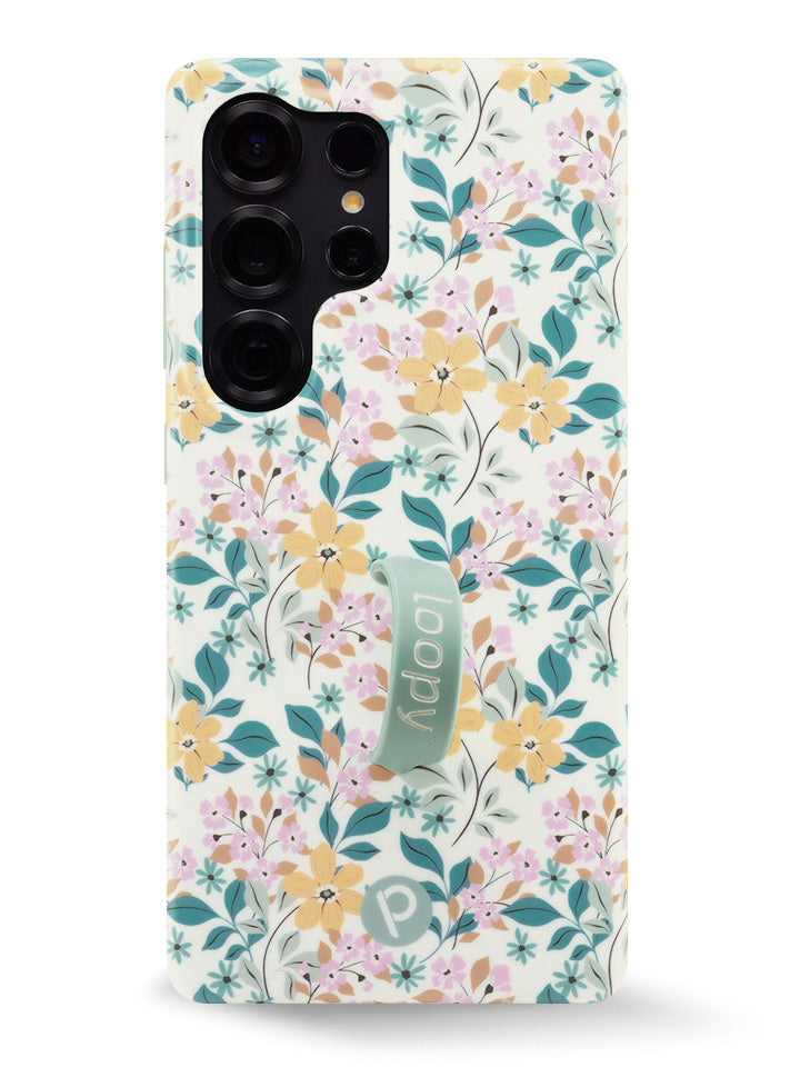 The Samsung Galaxy S25 Ultra Apricot Blooms Loopy Case.