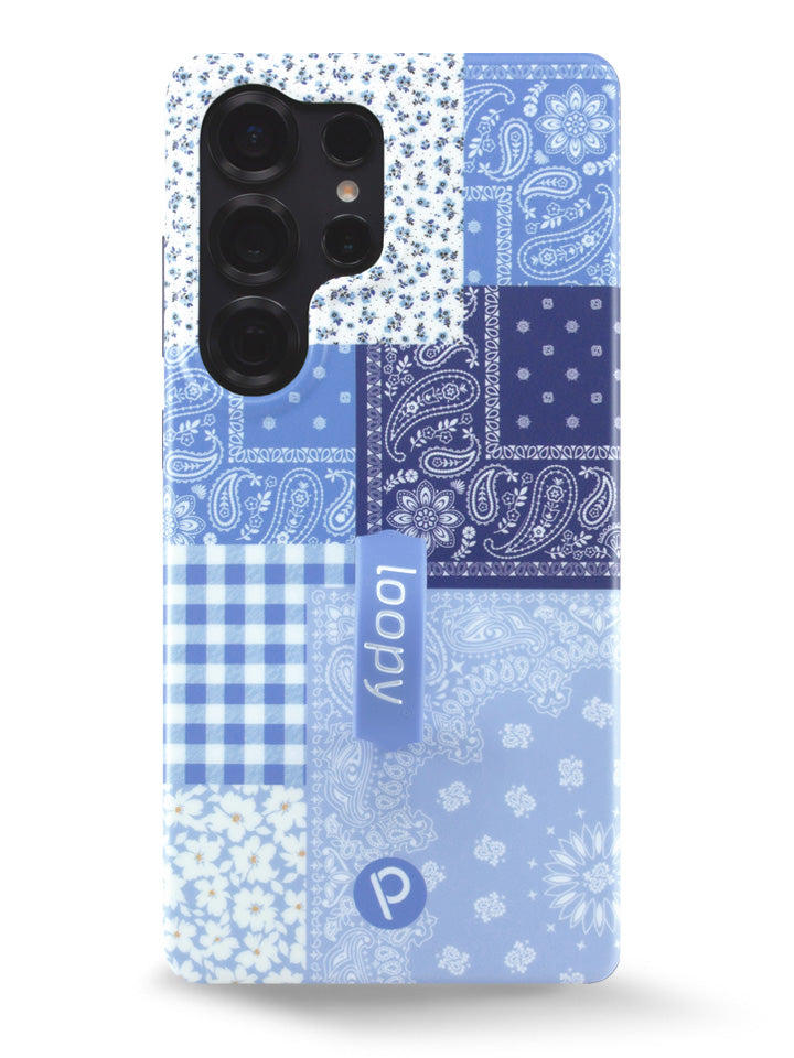 The Samsung Galaxy S25 Ultra Bandana Blues Loopy Case.