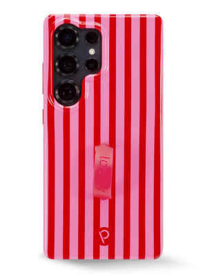 The Samsung Galaxy S25 Ultra Berry Stripes Loopy Case.