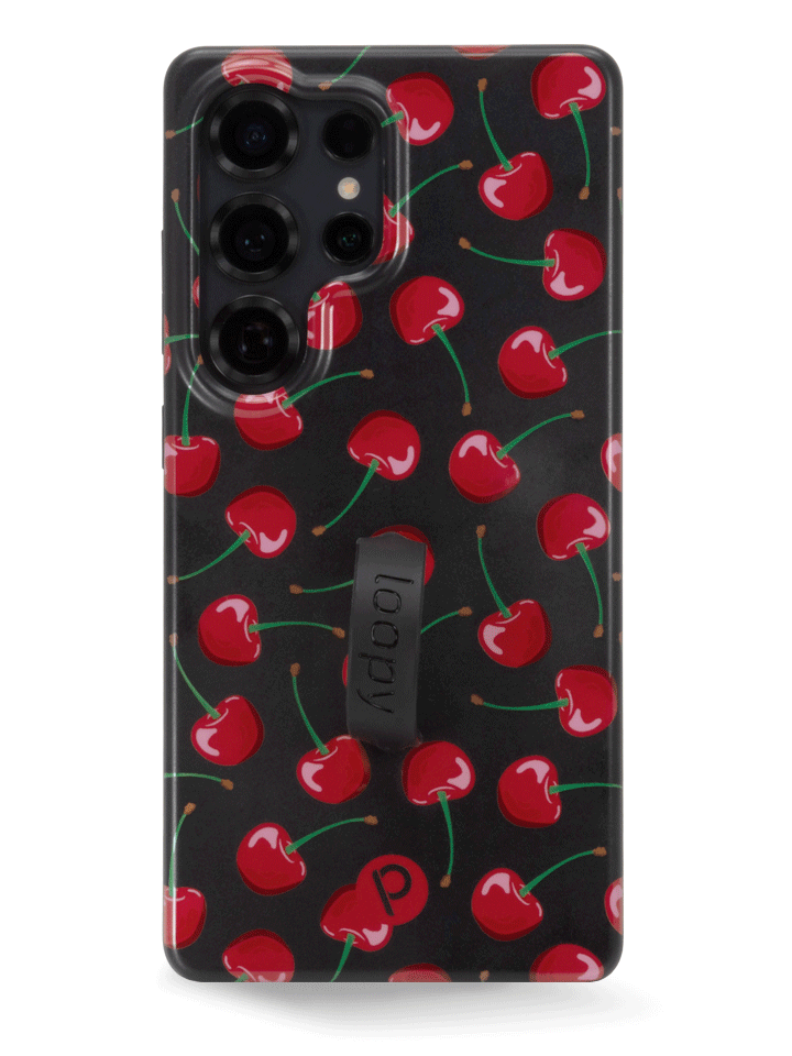 The Samsung Galaxy S25 Ultra Black Cherry Loopy Case.