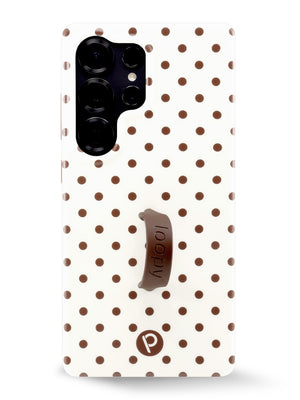 The Samsung Galaxy S25 Ultra Cocoa Dots Loopy Case.