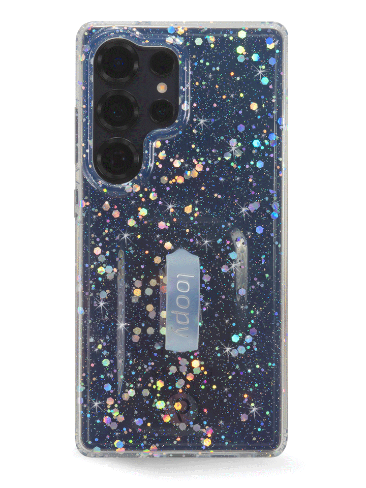 The Samsung Galaxy S25 Ultra Cosmic Confetti Loopy Case.