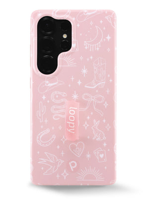 The Samsung Galaxy S25 Ultra Cowgirl Charm Loopy Case.