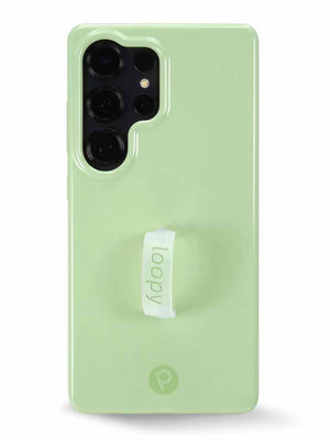 The Samsung Galaxy S25 Ultra Matcha Green Loopy Case.
