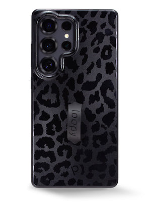 The Samsung Galaxy S25 Ultra Midnight Leopard Loopy Case.
