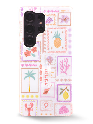 The Samsung Galaxy S25 Ultra Seaside Stamps Loopy Case.