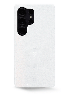 The Samsung Galaxy S25 Ultra White Shimmer Loopy Case.