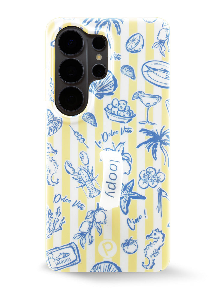 The Samsung Galaxy S26 Ultra Limoncello Stripes Loopy Case.