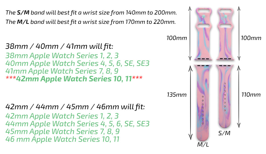 Apple Watchband sizing chart
