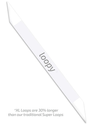 The Loopy Cases XL White with Silver Text Super Loop.