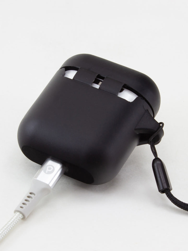 A Loopy Cases Black Apple AirPods case.