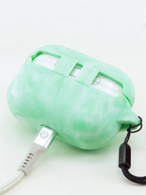 A Loopy Cases Mint Marble Apple AirPods Pro case.