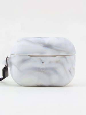 The Loopy Cases White Marble Apple AirPods Pro case.