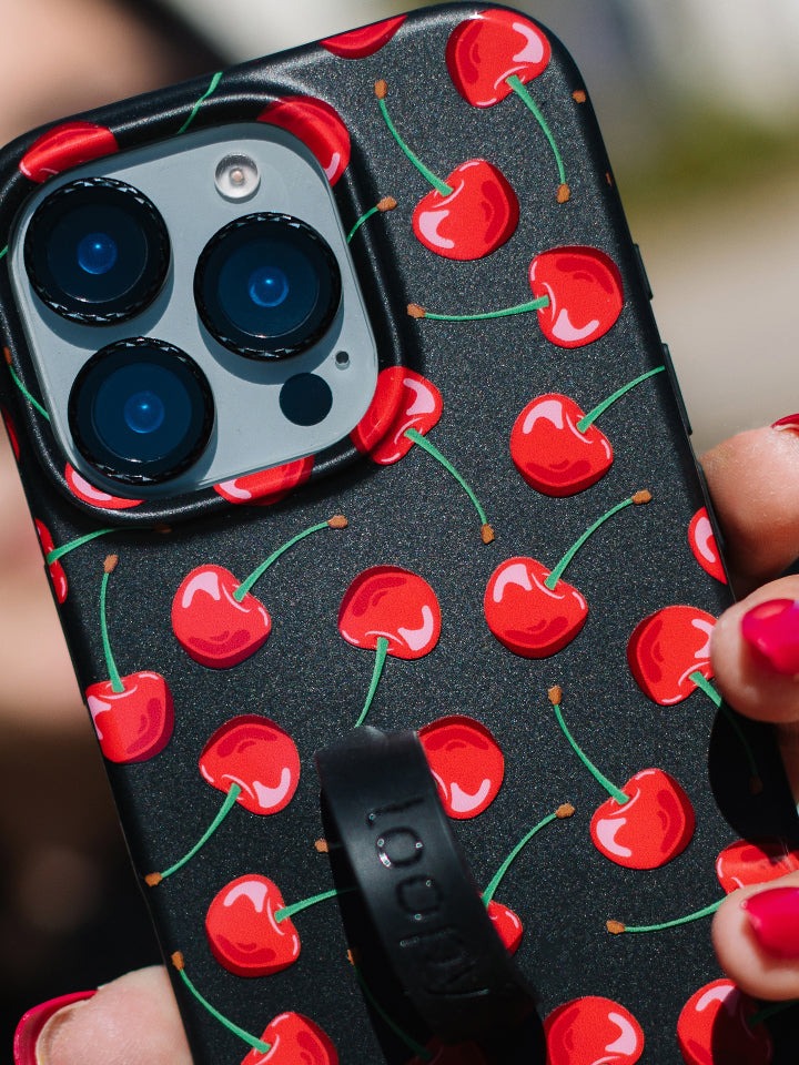 A close up of a Black Cherry Loopy Case. || feature-media
