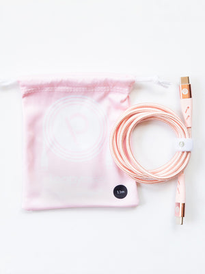 The Loopy Cases Rose Gold Type C to C Charging Cable.
