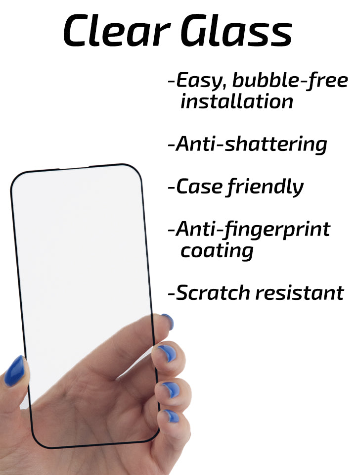A photo listing the features of the Loopy Cases Screen Tempered Glass. || feature-media