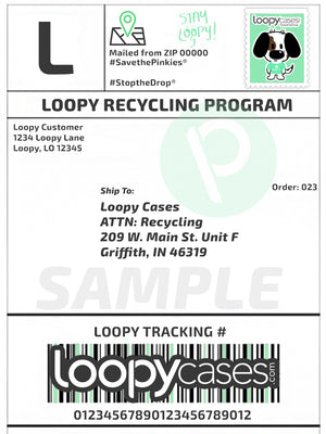sample shipping label for our Close the  Loop Recycling Program || feature-media