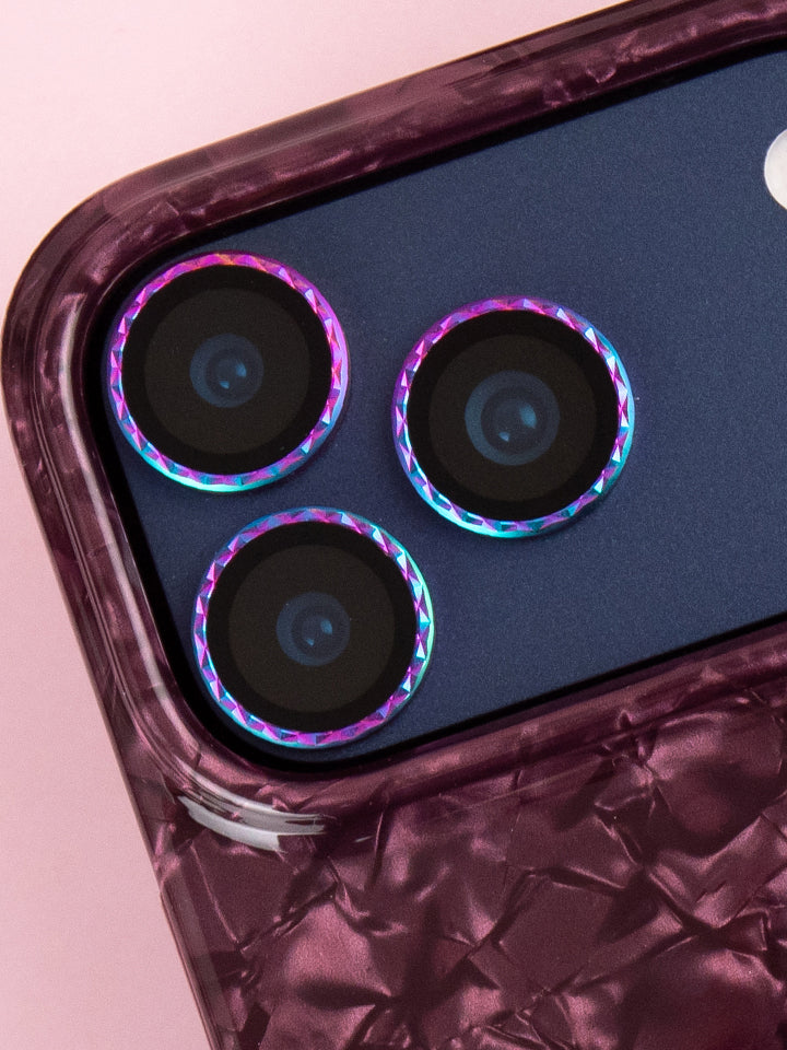 A Loopy Cases Mermaid Diamond Cut Camera Tempered Glass for Apple iPhone 17 Pro models.   || feature-media