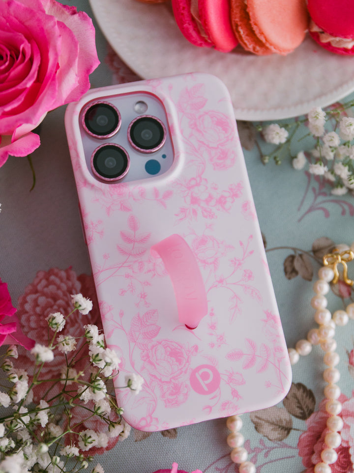 A Pink Toile Loopy Case.