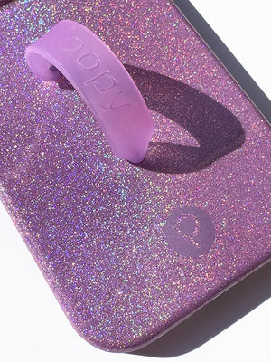 A close up of a Lavender Sparkle Loopy Case. || feature-media