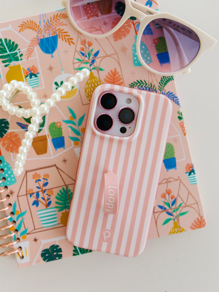 A Terracotta Stripes Loopy Case. 