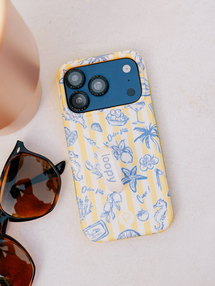 A Limoncello Stripes Loopy Case. || feature-media