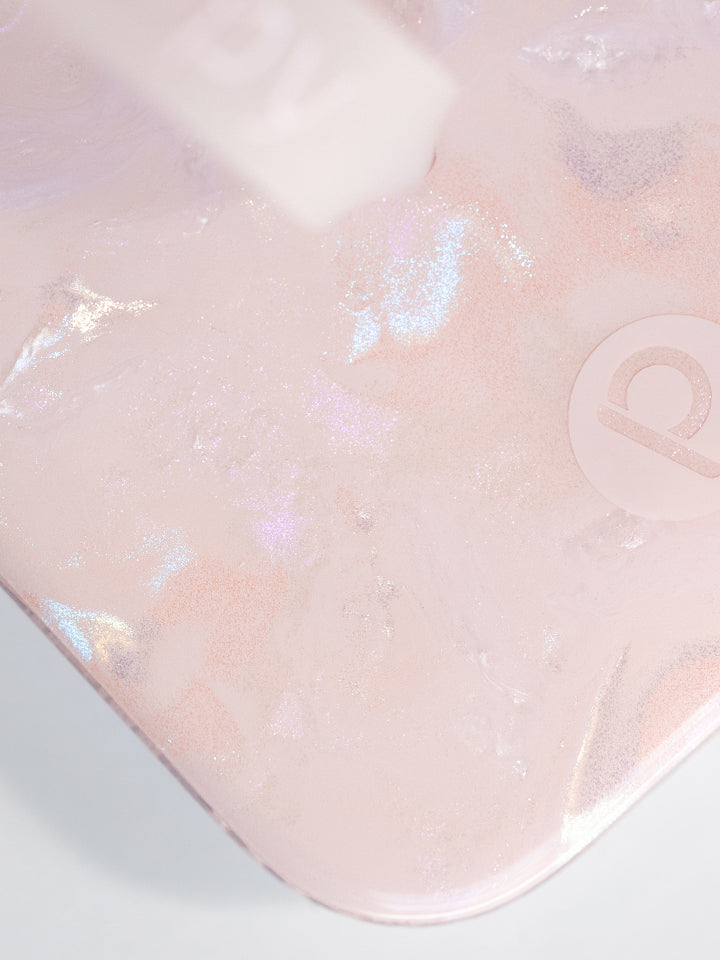A close up of the detail on a Blush Moonstone Loopy Case. || feature-media