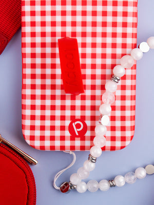 A close up of a Picnic Check Loopy Case. || feature-media