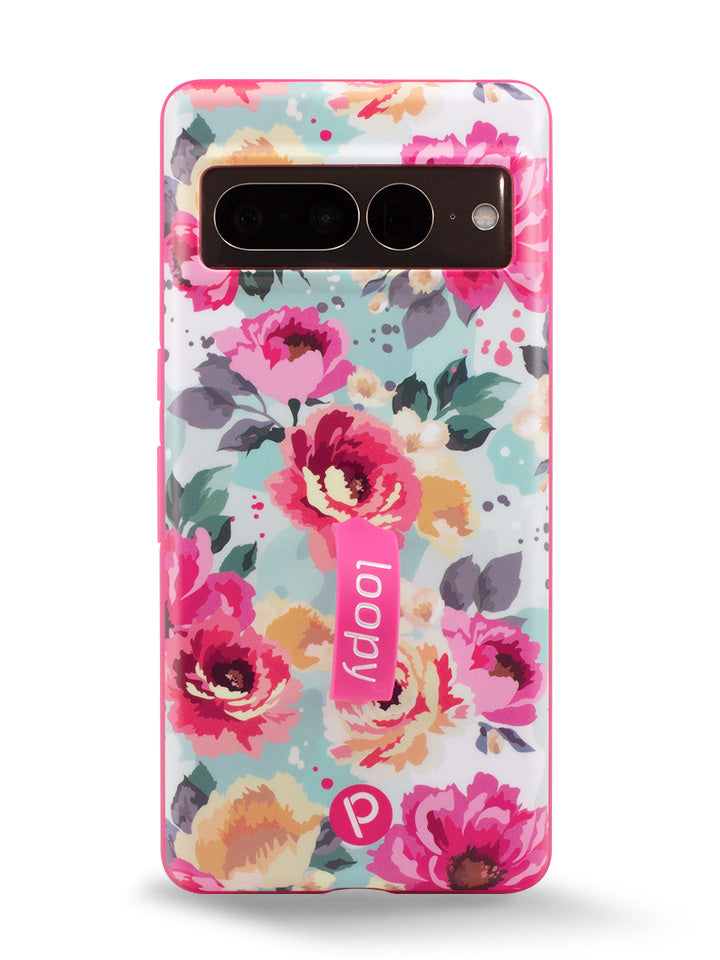 The Pixel 7 Pro Peonies Loopy Case.