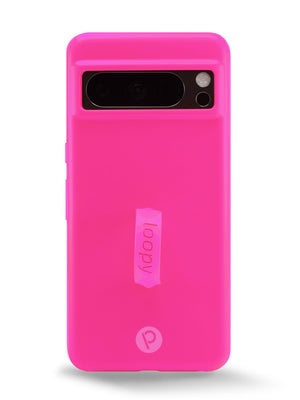 The Pixel 8 Pro Neon Magenta Loopy Case.