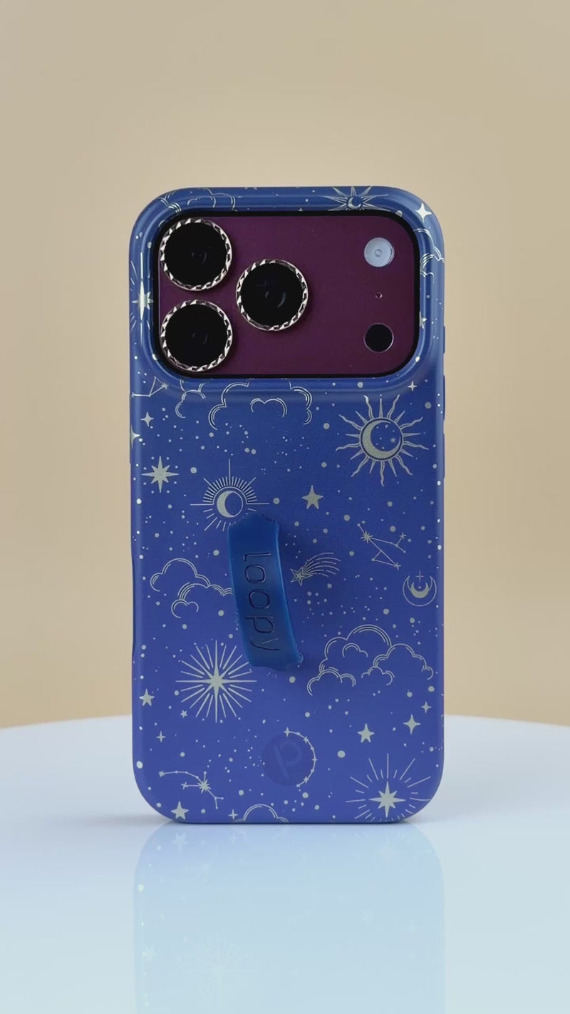A video of a Night Sky Loopy Case.