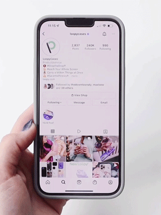 A Loopy Cases Privacy Screen Tempered Glass on a phone. || feature-media