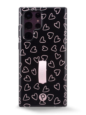 The Samsung Galaxy S22 Ultra Midnight Hearts Loopy Case.