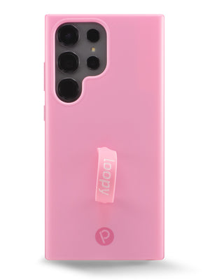 The Samsung Galaxy S23 Ultra Bubblegum Pink Loopy Case.