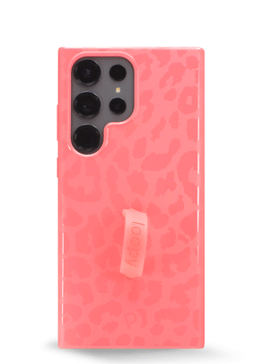 The Samsung Galaxy S23 Ultra Coral Leopard Loopy Case.