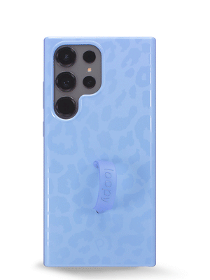 The Samsung Galaxy S23 Ultra Periwinkle Leopard Loopy Case.