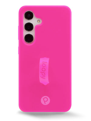 The Samsung Galaxy S24 Neon Magenta Loopy Case.