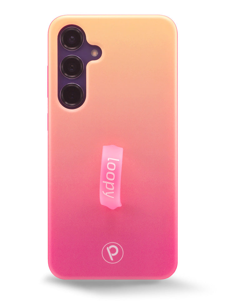The Samsung Galaxy S24 Plus Pink Lemonade Ombre Loopy Case.