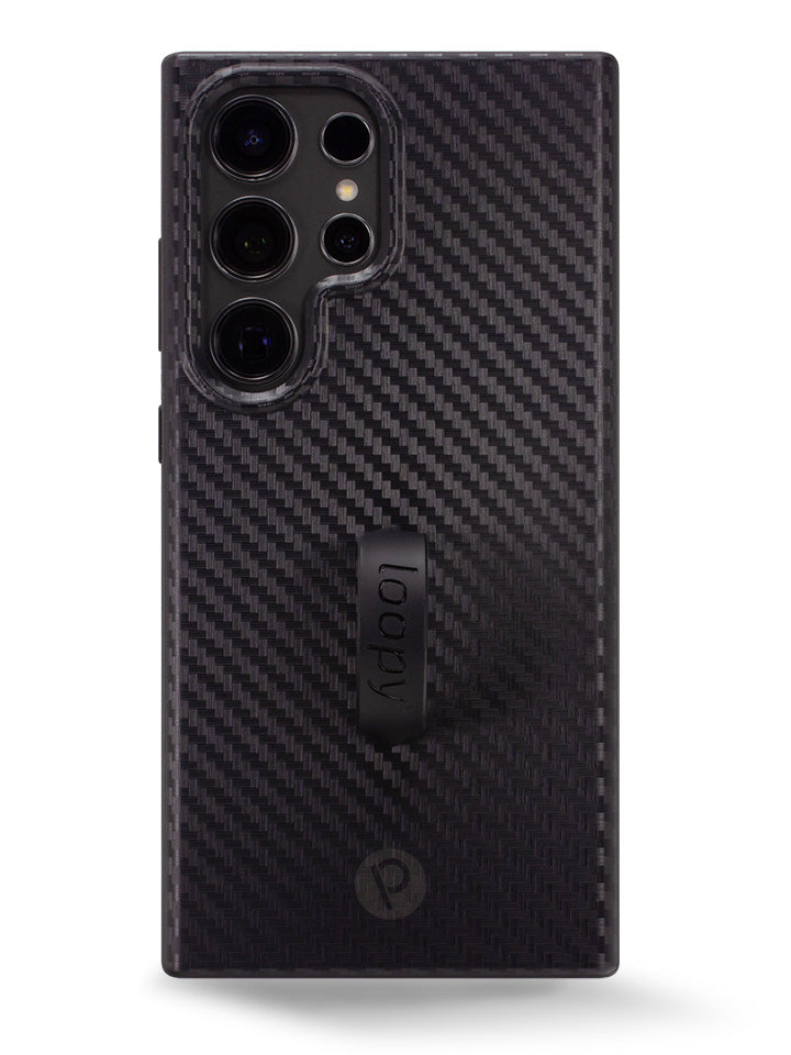 The Samsung Galaxy S24 Ultra Carbon Loopy Case.