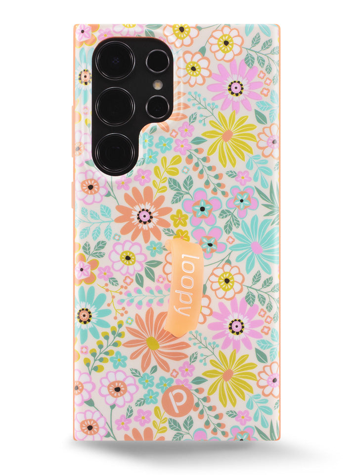 The Samsung Galaxy S24 Ultra Floral Burst Loopy Case.